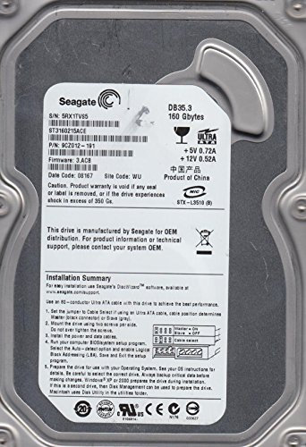 ST3160215ACE, 5RX, WU, PN 9CZ012-191, FW 3.ACB, Seagate 160GB IDE 3.5 Disco Duro