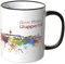 WANDKINGS® Tasse, Schriftzug Guten Morgen Wuppertal! mit Skyline - SCHWARZ