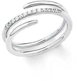s.Oliver Damen-Ring 925 Silber rhodiniert Zirkonia weiß Gr. 54 (17.2) - 2018611