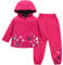 LZH bébé filles imperméable à capuche manteau imperméable enfants veste de pluie et pantalon 2 pièces ensemble de vêtements,Magenta,2-3 Ans (100)