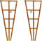 Set of 2 x Fan Wooden Wall Trellis - Timber Climbing Flower Plant Panel - Wood Climbing Rose Support Frame