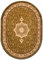 Carpeto Teppich Oval Orientteppich Grün 140 x 190 cm Medaillon Konturenschnitt Muster Iskander Kollektion
