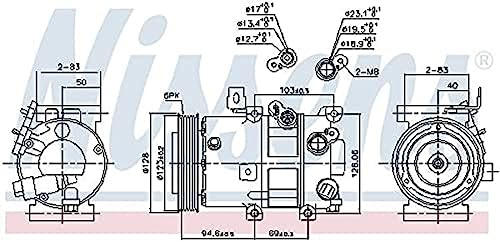 NISSENS 890430 A/C Kompressor für Klimaanlage Klimakompressor mit ID: 6SBU16 Kältemittel: R134a PAG 46 mit 119mm Riemenscheibe Rillen: 6