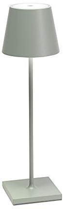 Zafferano, Poldina Pro Lampe, Kabellose, Wiederaufladbare Tischlampe mit Touch Control, Auch für den Außenbereich Geeignet, Dimmer, 2200-3000 K, Höhe 38 cm, Farbe Salbei