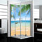 dedeco Alu Eck-Duschrückwand mit Strand V2 Motiv - 2 x 90x200 cm - Perfekt als Badrückwand zum Fliesenersatz, passend für viele Bäder - Made in Germany
