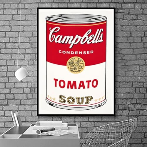 Wandkunst Poster Leinwand Malerei Andy Warhol Tomatensuppe Abstrakte dekorative Wandbilder, für Wohnzimmer Küche Wanddekor Kein Rahmen (Size : 19.7x27.6in(50x70cm))