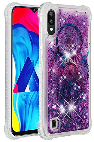 QIWEIQING Kompatibel mit Samsung Galaxy A10 Glitzer Hülle,Mädchen Glitzern Handyhülle,Paillette Flüssigkeit Clear Silikon Schutzhülle für Samsung Galaxy A10 Windspiele YB