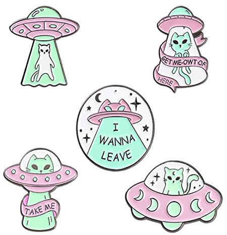 5 Stück Emaille Brosche Pins,Süße Anstecker Pins,Cartoon Metall Brosche,Cartoon Metall Anstecker Pin,Cartoon Corsage Pin,Nette Emaille Anstecknadel,für Kleidung Taschen Jacken Zubehör DIY Handwerk