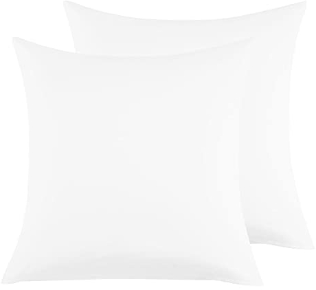 2er Set Kissenbezug 100% Baumwolle 65x65 cm 2 PCS, Superweicher Premium Jersey Kopfkissenbezug, Kissenhülle Weiß