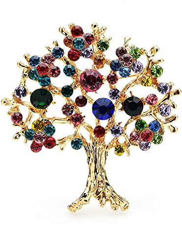 Prinzessin zu Stolberg Beauty Serie: Handgearbeitete Anstecknadeln und Broschen in verschiedenen Variationen (Lebensbaum) - Gold, Brosche