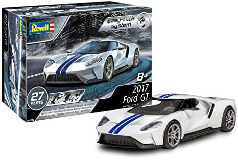 Revell 85-1235 2017 Ford GT Modellauto Bausatz 1:24 Maßstab 27-teilig Skill Level 2 Kunststoff Easy-Click Modellbausatz Weiß