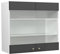 Vicco Küchenglasschrank Fame-Line, Glashängeschrank, Anthrazit-Gold/Weiß, 80 cm