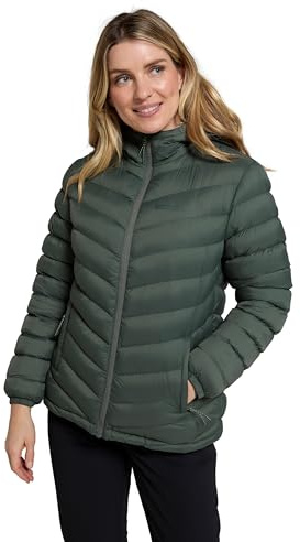 Mountain Warehouse Seasons Womens Fur Lined Padded Jacket | Lightweight & Water Resistant Hooded Coat, Tested to -40C, Insulated to Keep Warm on Cold Days, Ideal for Winter, Light Rain