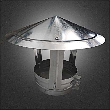 Acier Inoxydable Chapeau Conduit de FuméE,Cheminée Tuyau Couverture de Pluie,Capot de Cheminée avec Protection Contre Les Oiseaux,Chapeau Evacuation Fumee Toiture Maison,d8cm*20cm/3.15in*7.87in