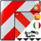JOYCEMALL Panneau d'avertissement 2 en 1 pour l'Italie et l'Espagne, 50x50 cm, en aluminium, réfléchissant, rouge et blanc, camping-car, voiture