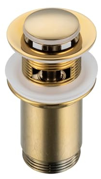 Balneo Click-Clack Ablaufventil Messing mit Überlauf, Gold | Messing, korrosionsbeständig, Click-Clack, mit Überlauf, 4 Silikondichtungen, 2 J. Garantie