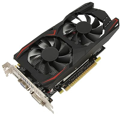 VBESTLIFE Carte Graphique de Jeu DDR5 4 Go, Double Ventilateur GTX1050Ti 128 Bits, Refroidissement Rapide, Carte Graphique de Jeu Vidéo à Faible Bruit, pour Ordinateur de Bureau (GTX1050Ti
