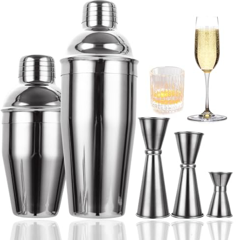 APACALI 350ml & 750ml Cocktail Shaker, Cocktail Making Kit with Measuring Cups, Stainless Steel Cocktail Maker, Cocktail Making Set for Home Bar Birthday Party