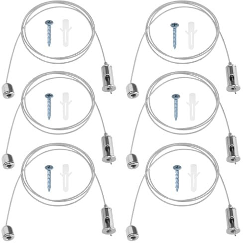 ECSiNG 10 Sets Lighting Suspension Kit Ceiling Hanging Wire Cable Kit Pendant Light Wire Rope Cable Heavy Duty Chandelier Wire Adjustable Light Suspension