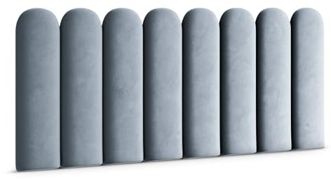 Muralo - Cuscino da parete in velluto per camera da letto, soggiorno, letto, lettino, testiera lombare, moderno di lusso, imbottito Magic Velvet (blu, 20 cm x 100 cm)
