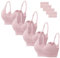 HBselect 4 Stück Still-BH Ohne Bügel Schwangerschafts BH Nahtloser Mutterschaft BH Umstands BH mit Zusätzlichen BH-Verlängerungen Rosa*4 S
