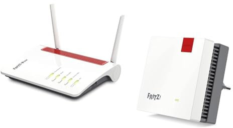 AVM FRITZ!Box 6850 5G Edition International, Modem Router 5G con Wi-Fi Dual Band fino a 1.266 Mbit/s & AVM FRITZ!Repeater 1200 AX Edition International, Ripetitore - Wi-Fi 6 extender Dual Band