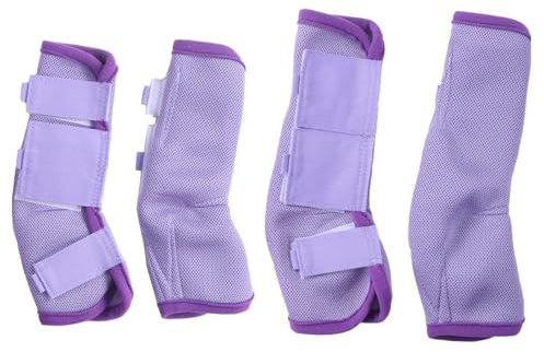 Gallopoff 4 Stück Gamaschen Pferd, Atmungsaktive Feinmaschige Fliegengamaschen für Pferde, Mit Schutz- und Stützfunktionen