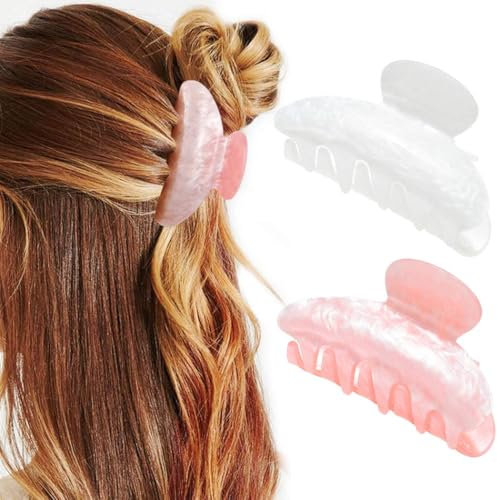CAKURE Pinzas para el pelo, color rosa, pasadores medianos, antideslizantes, accesorios para el cabello para mujeres y niñas (2 unidades)
