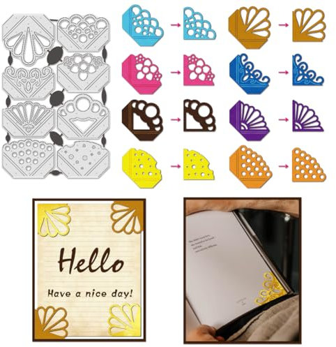 BENECREAT Foto Ecke Metall Stanzt, Buch Ecke Kohlenstoffstahl Prägewerkzeug Stanzformen Metall Schablonen für DIY Scrapbooking, Fotoalbum, dekorative Prägung