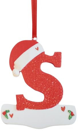 26 Letter Christmas Tree Hanging Pendant, A to Z Ornament Letters Christmas Tree Decoration Pendant, Decoration DIY Christmas Ornaments, Hanging Xmas Alphabet Letters for Christmas Tree (red19, S)