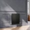 Lynwood Horizontal Radiator Flat Panel Matt Black Single Double Bars Modern Heating Radiator System – Interior Central Heating Kitchen Living Room Bedroom Radiators (600mm x 546mm - Double)