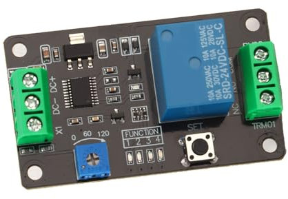 ZJchao Relé de 12 V, Temporizador Super 555 DC 5 V Relé de Retardo de Tiempo con Temporizador Temporizador Relé Ajustable 12 V para Hogar Inteligente, Control Automático (DC24V)