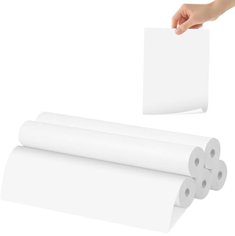 Xmart 5 Rollen Thermopapier A4 Thermodrucker Papier für Tragbare Drucker Thermal Paper A4 Schnell Trocknendes Perfekt für Kontinuierliches Drucken Datei Webseiten Foto 210x297 mm ca. 125 Blatt