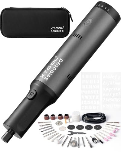 xTool Selected Pluma de Grabado, Kit de Herramientas 42 en 1, Grabador Inalámbrico y Kit de Herramientas Rotativas para Metal, Madera, Vidrio y Plástico, Herramienta de Grabado de Gran Capacidad