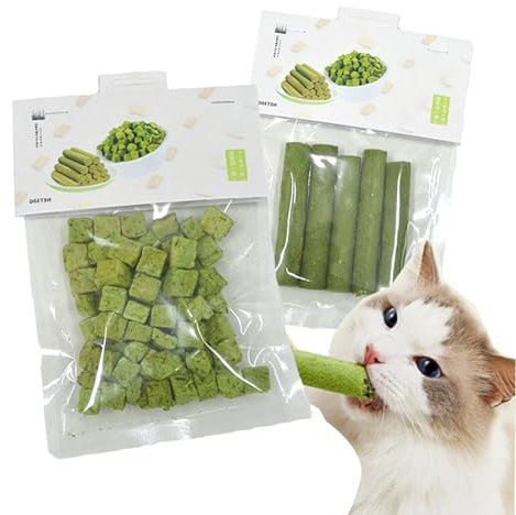 BAGUBDR 2PCS Cat Grass Sticks, Cat Grass for Hairball Removal Catnip Toy Sticks Ideal Chewing Treats for Cats for Indoor or Outdoor