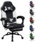 Play haha.Ergonomic Gaming Chair with Footrest, High Back Office Chair with Lumbar Support and Headrest, PU Leather Reclining Swivel Chair for Home and Office (White,With footrest)