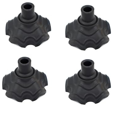 ZWEquipint Campingstuhl-Beinschoner, 4-teiliges Set, Anti-Waschbecken-Fußpolster, für Outdoor-Klappstühle, Kunststoff, 13 mm, 15 mm, 16 mm Innendurchmesser, schwarz (16 mm)