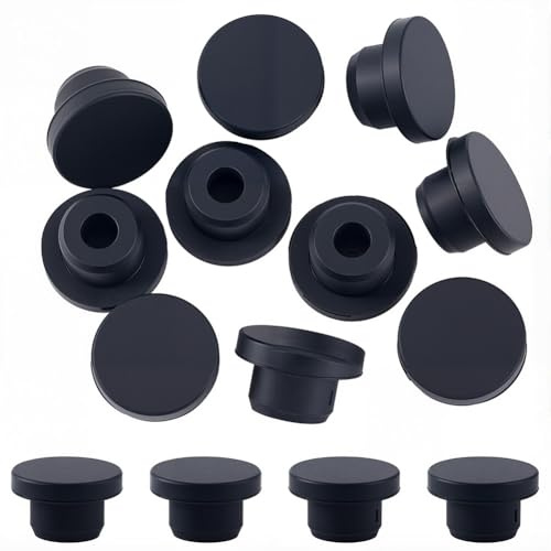 GORGECRAFT 10 Stück Schwarzer Silikon Stopfen Rohrverschluss 17mm Innendurchmesser Salz Und Pfefferstreuer Stopfen Wiederverwendbar Wasserdicht Ersatz Einsatzlochstopfen Endabdeckungen Für Flaschen