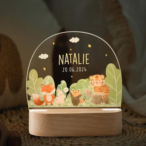 Fallover Persönliche Baby-Nachtlicht mit Namen, Geschenk Geburt für Mädchen/Jungen, Taufe Einzigartige Kinder Nachttischlampe, Geschenkidee für Neugeborene, Geschenk Weihnachts & Geburtstags, Style 2