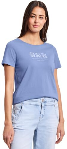 Damen Basic T-Shirt mit Rundhals und Print