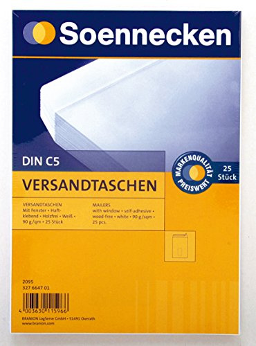 Soennecken Versandtasche 2095 C5 mF hk weiß 25 St./Pack.