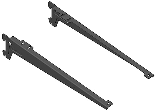 Element System Winkelträger Regalträger 1-reihig, 2 Stück, 5 Abmessungen, 3 farben, Länge 38 cm für Holzböden, Wandschiene, schwarz, 18133-00048