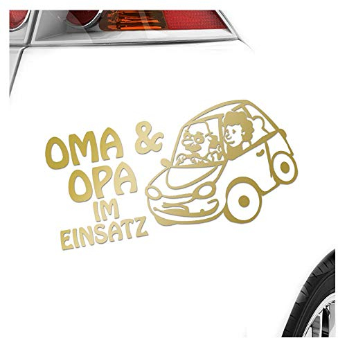 - Autoaufkleber - Oma und Opa im Einsatz Kinder Boy Girl Aufkleber für Auto, Laptop, Fahrrad, LKW, Motorrad mehrfarbig JDM Decal Racing