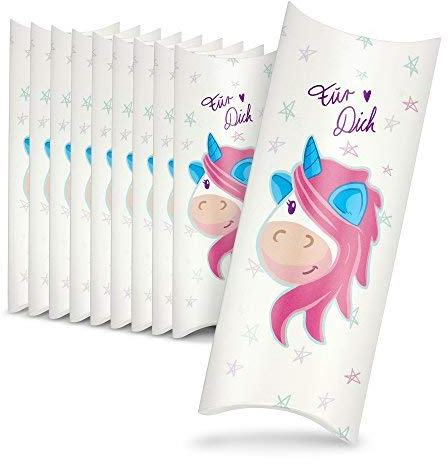 Geschenkbox/Geschenkverpackung Einhorn Lady Lu / Mitgebsel, 10er Set