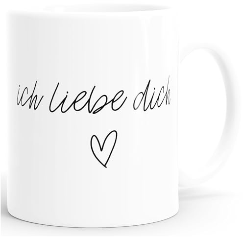 MoonWorks Kaffee-Tasse Ich liebe Dich I love You Liebe Love Geschenk Tasse Weiss unisize