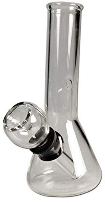 bong-discount Wasserpfeife, Glas-Bong, Glasblubber | 10 cm | klar | robustes BOROSILIKATGLAS | mini