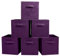 PowerKing Fabric Storage Box, 6 Pieces Foldable Storage Cube Storage Box Fabric Organiser Cube Shape – Purple