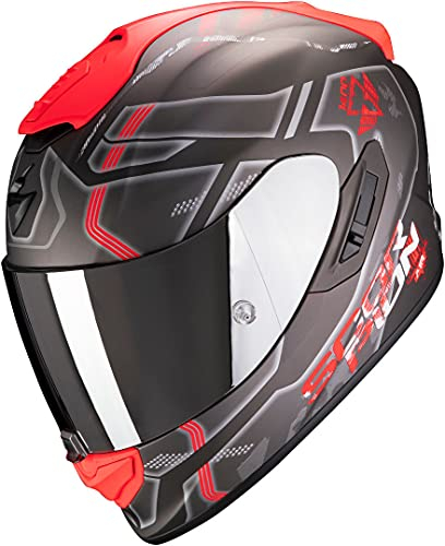 Scorpion Herren NC Motorrad Helm, Schwarz/Rot, L