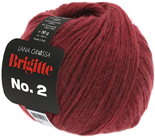 LANA GROSSA Brigitte Nr.2 | Edle Netzgarnstruktur aus Alpaka und Baumwolle | Handstrickgarn aus 47% Alpaka, 45% Baumwolle & 8% Schurwolle | 50g Wolle zum Stricken & Häkeln | 140m Garn FB 33