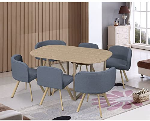 Mosaic XL - Ensemble Table + 6 chaises encastrables Grises